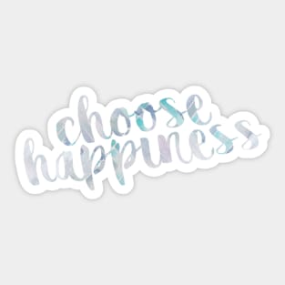 Choose Happiness Blue and Grey Watercolor Sticker